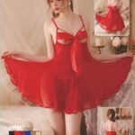 Tempting Red Chiffon Nighty