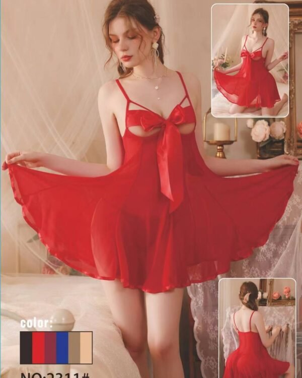 Tempting Red Chiffon Nighty Tempting Red Chiffon Nighty