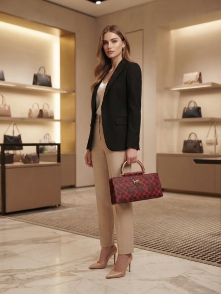 Coach Signature Monogram Top Handle Women's Handbag - Image 6