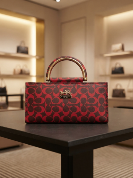 Coach Signature Monogram Top Handle Women's Handbag - Image 5