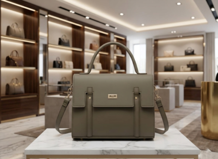 Elegant Women's Structured Top Handle Handbag with Detachable Shoulder Strap | Premium Leather Finish | - Image 5